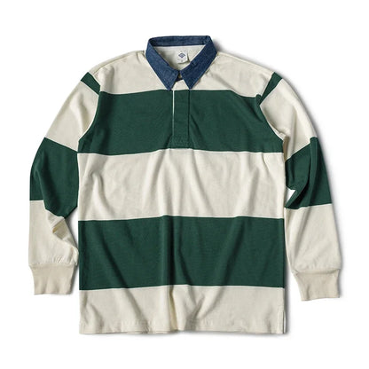 Striped Button Down Polo Shirt