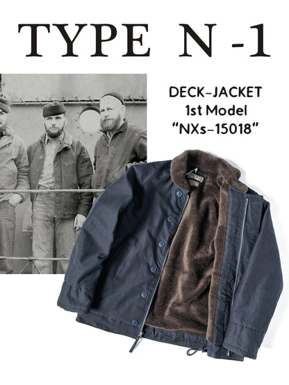 Blue Wool Lined Deck Jacket