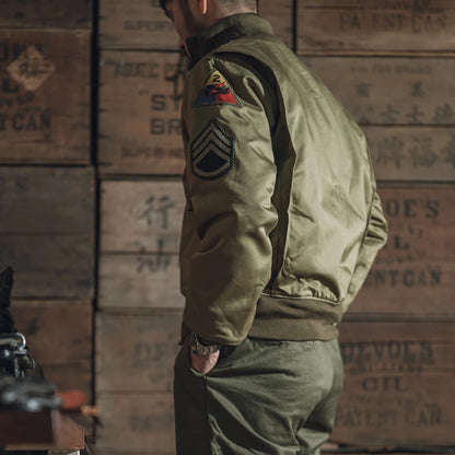 Patched Wool Lined Tanker Jacket