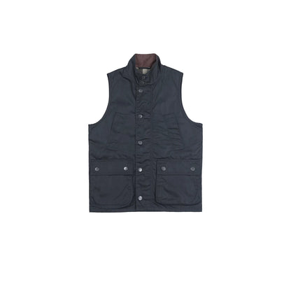 Waxed Stand Collar Utility Vest