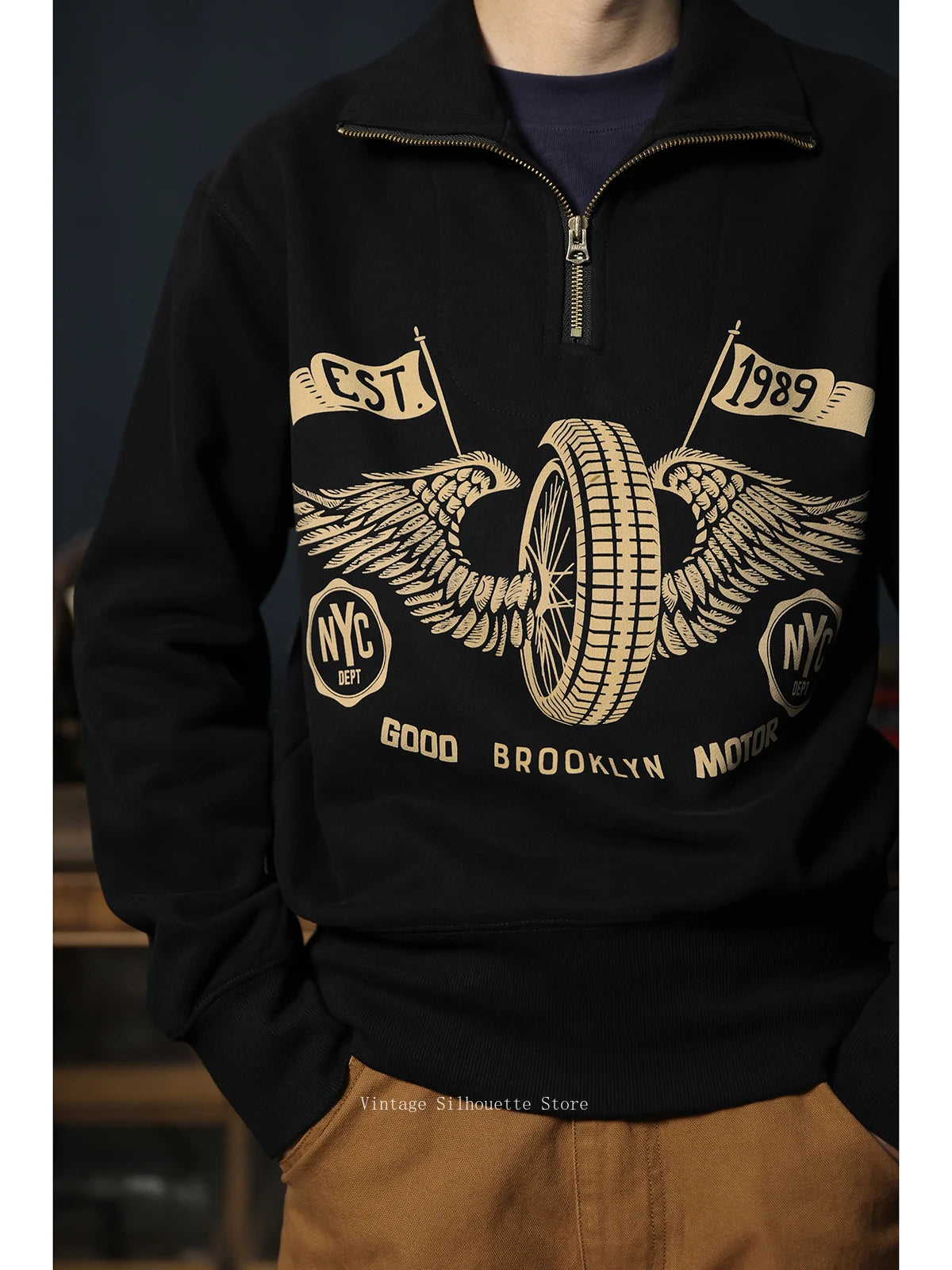 Two Tone Quarter Zip Sweatshirt