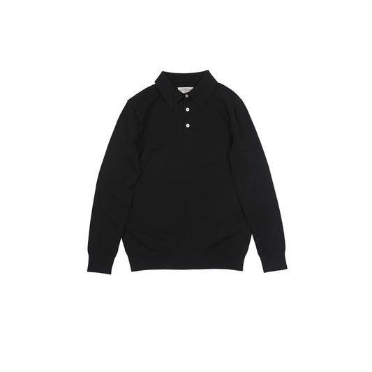 Cotton Long Sleeve Knit Polo
