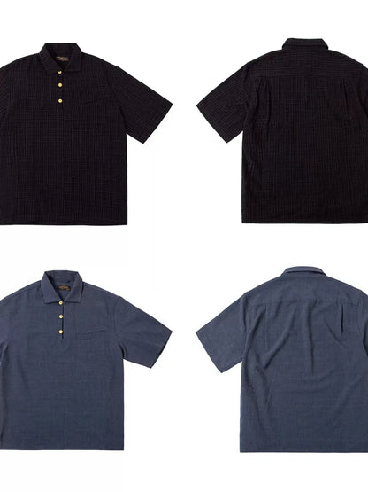 Plaid Short Sleeve Pullover Shirt