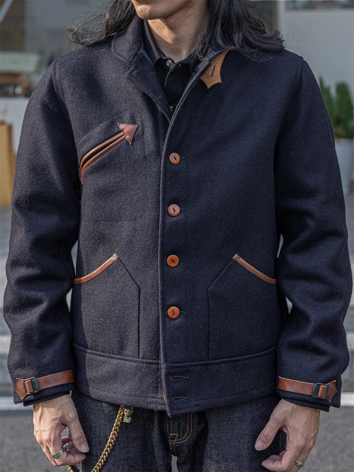 Wool Blend Railway Jacket