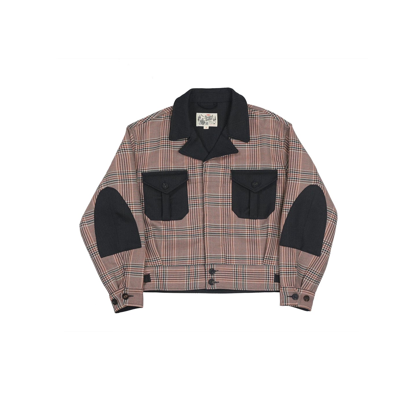 Plaid Cropped Wool Work Jacket