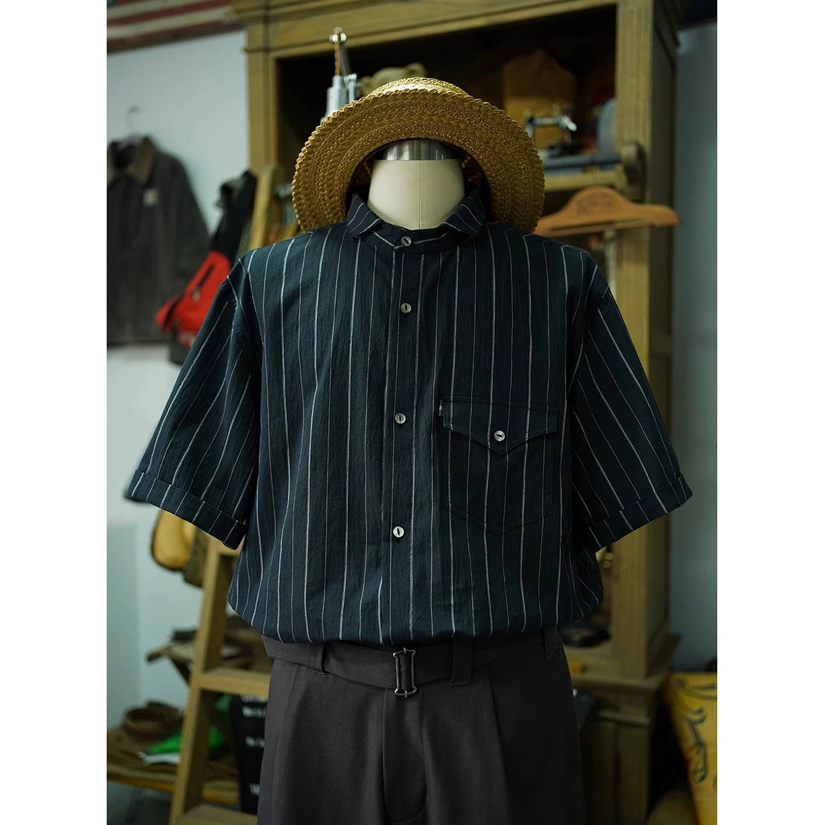 Striped French Work Shirt
