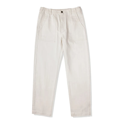 White Herringbone Deck Trousers