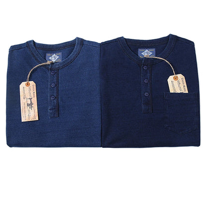 Indigo Dyed Henley Tee