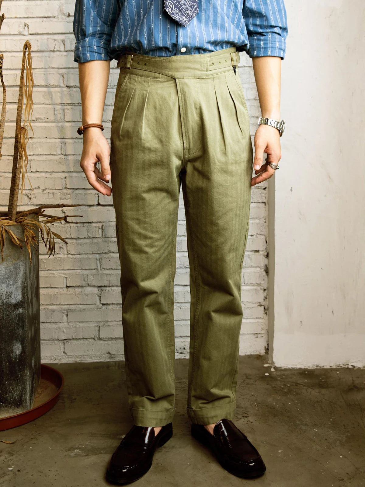 Herringbone Cotton Gurkha Pants