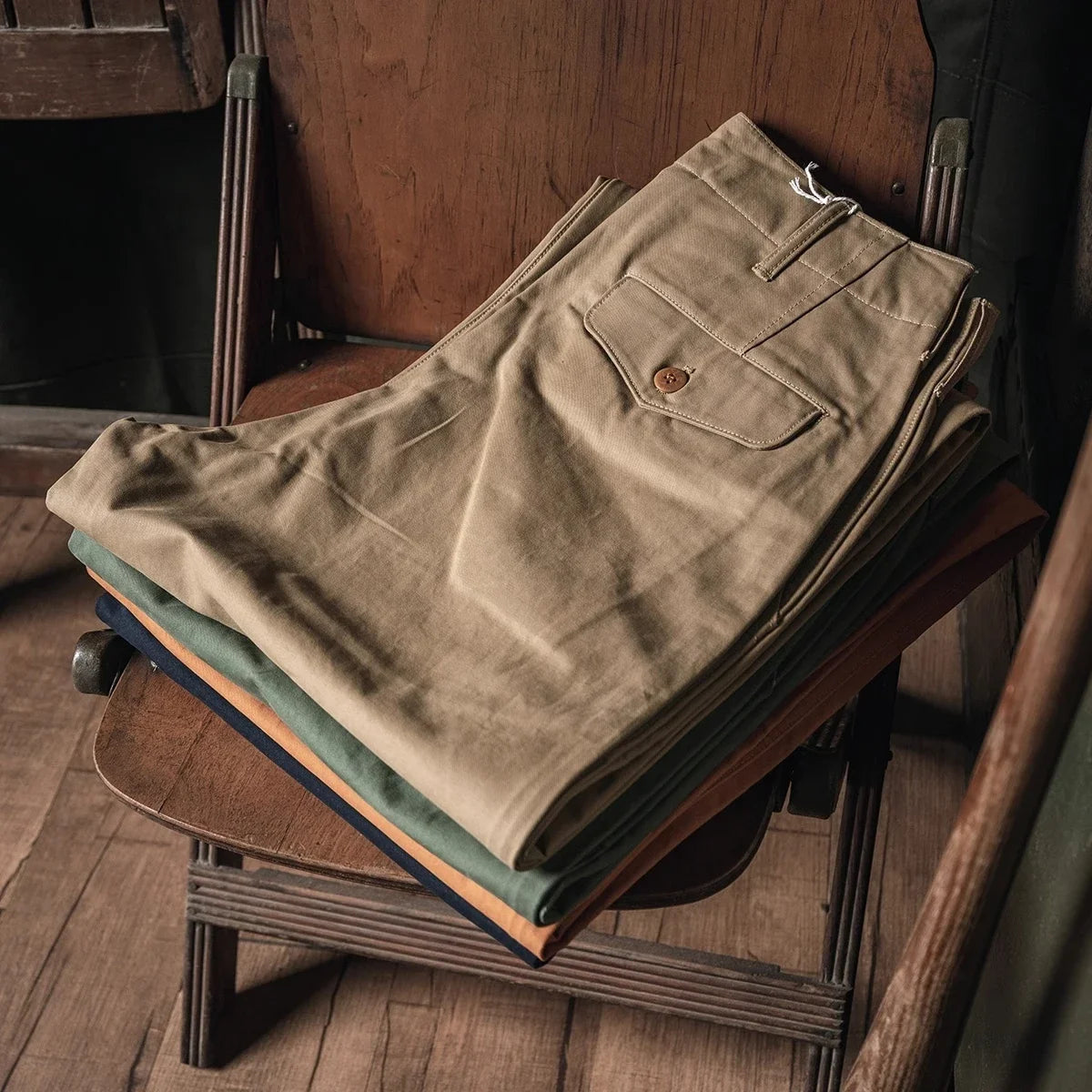 High Waist Chino Trousers