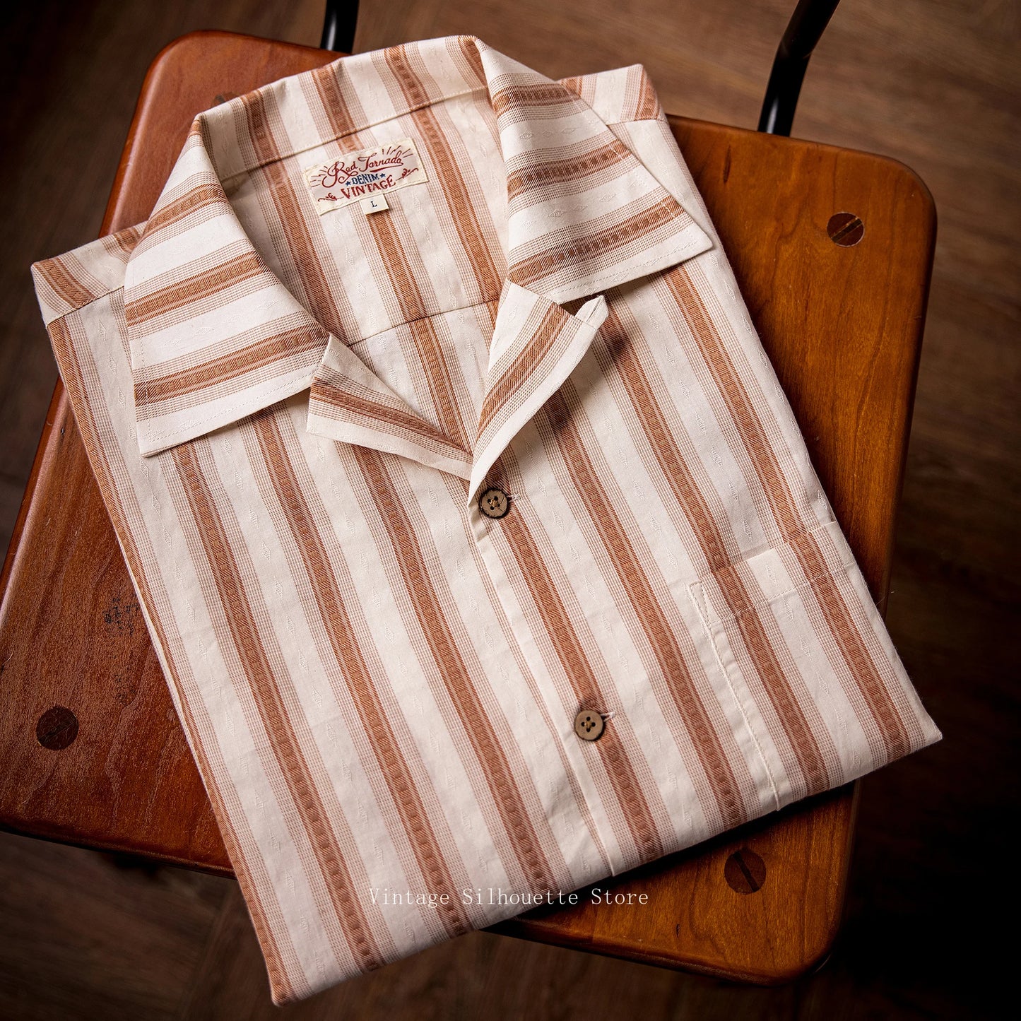 Jacquard Stripe Camp Shirt