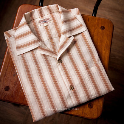 Jacquard Stripe Camp Shirt