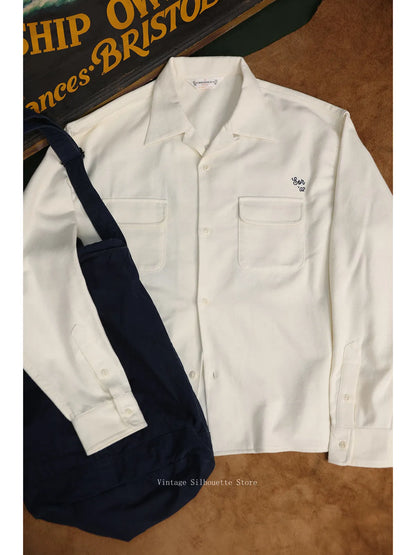 White Embroidered Cycling Shirt