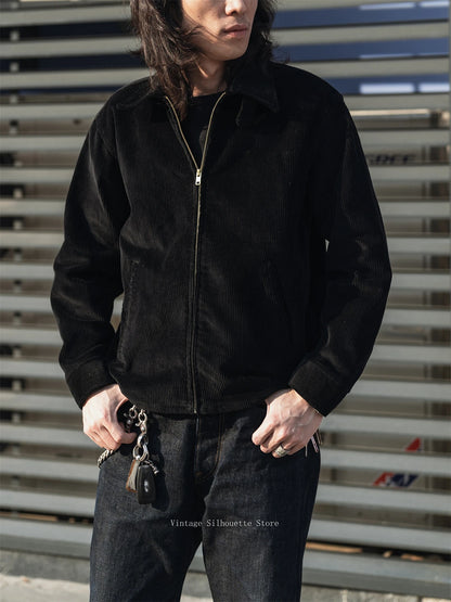Zip Up Corduroy Cossack Jacket
