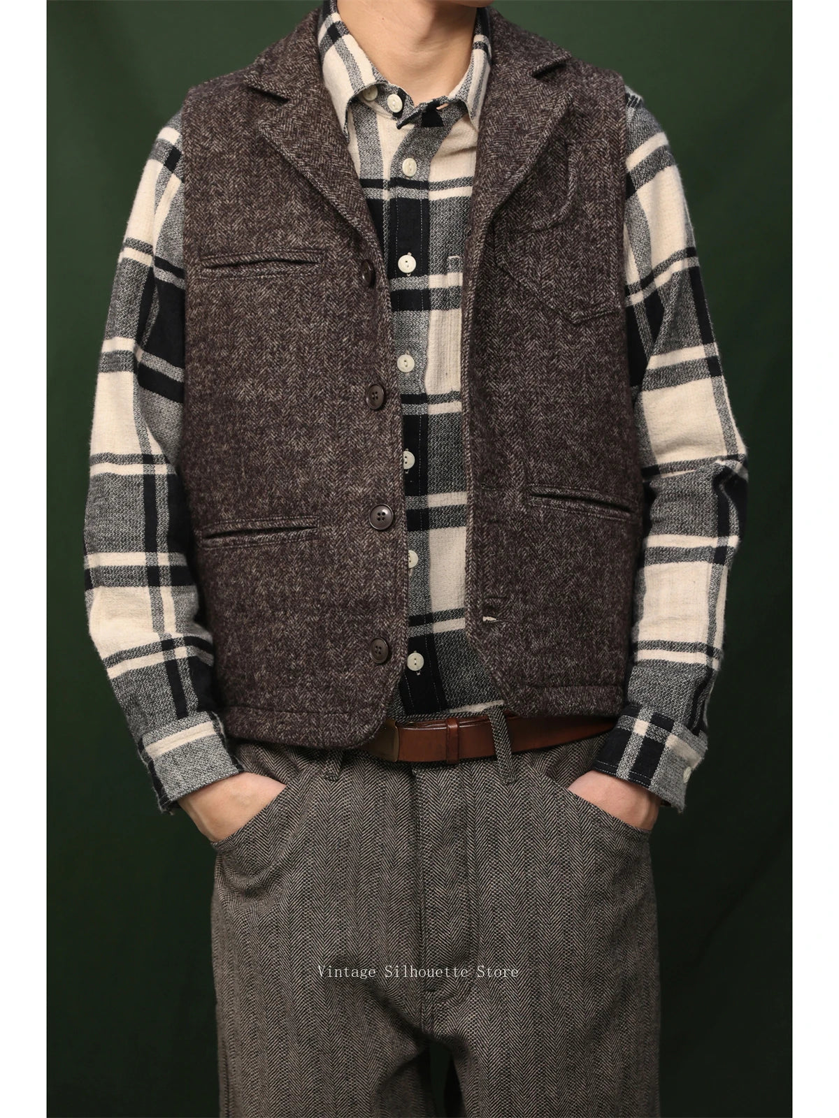 Tweed Wool Hunting Vest