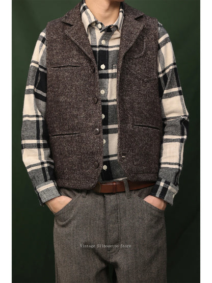 Tweed Wool Hunting Vest