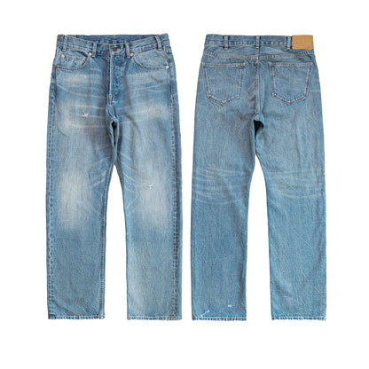Light Wash Straight Jeans