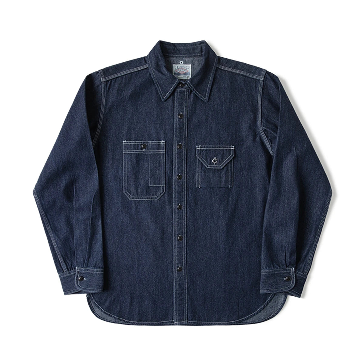 Foldover Cuff Denim Work Shirt