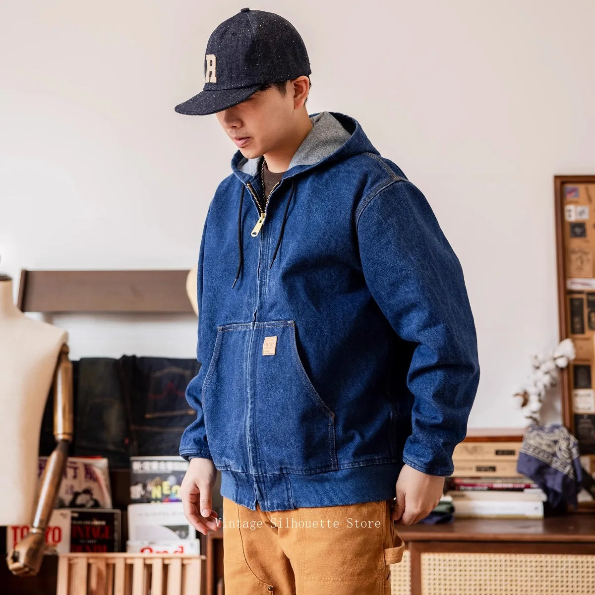 Hooded Denim Active Jacket