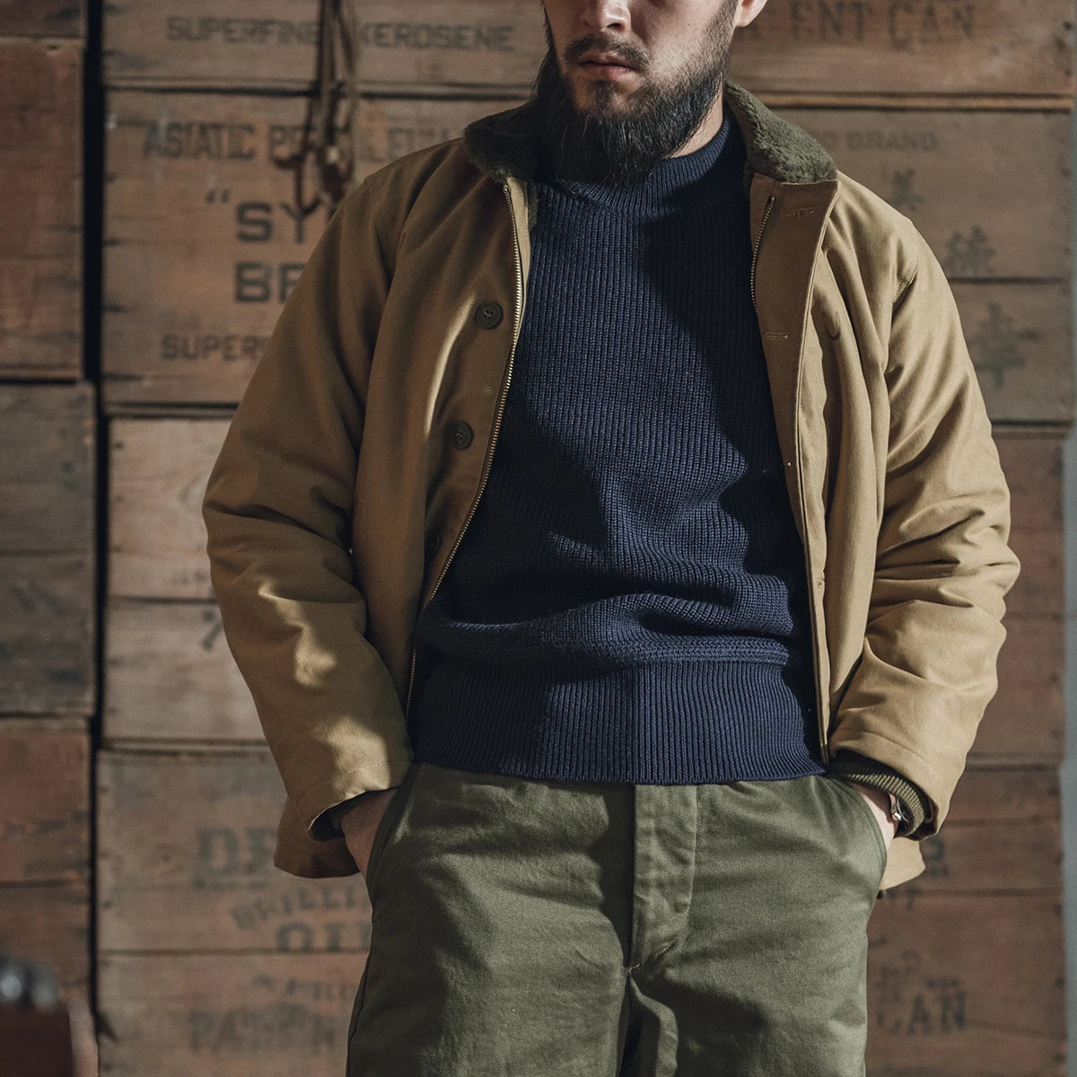 Wool Mock Neck Sweater