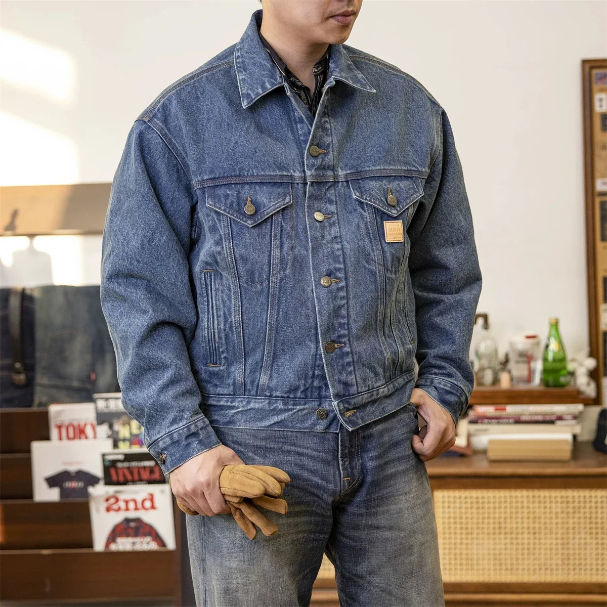 Blanket Lined Denim Trucker Jacket