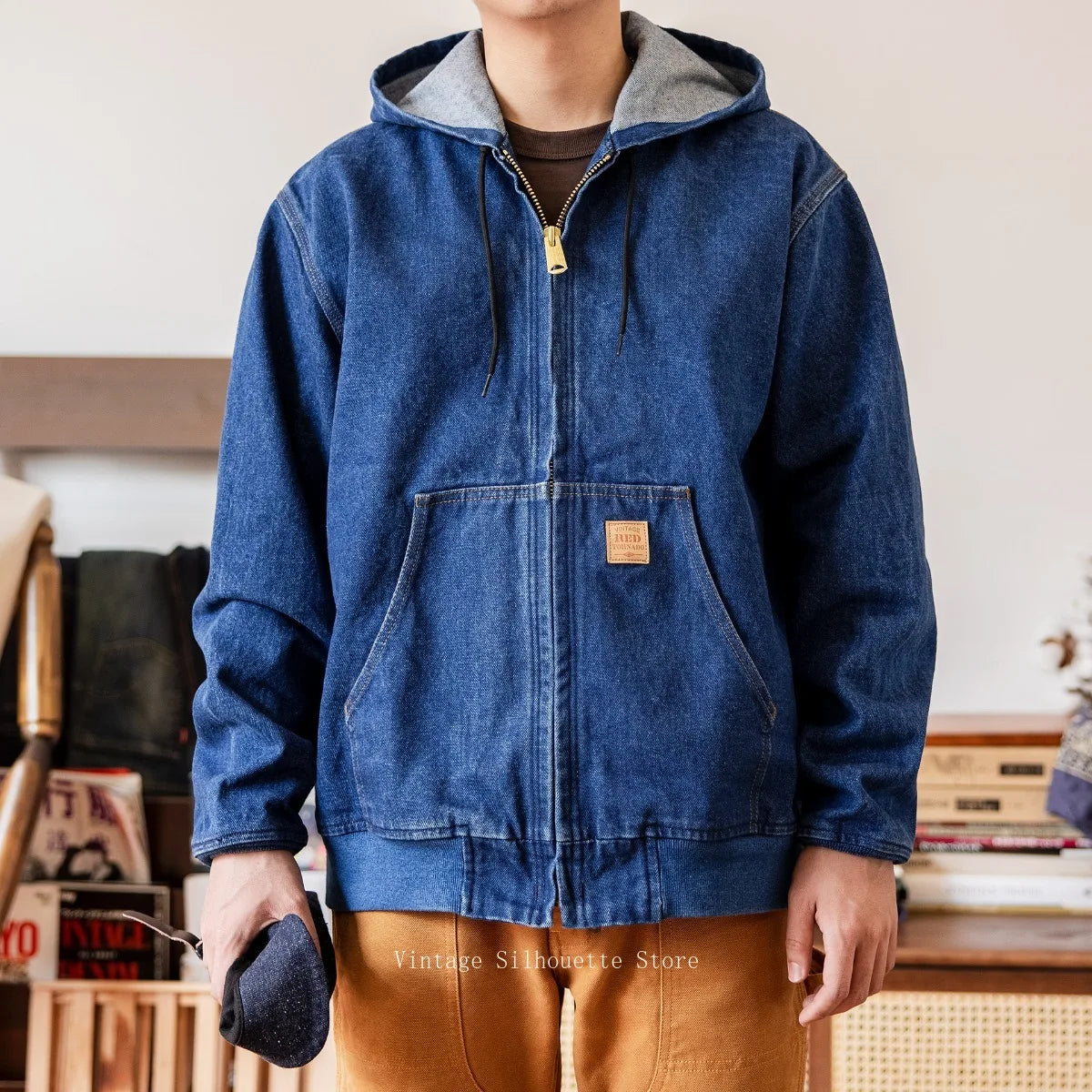 Hooded Denim Active Jacket