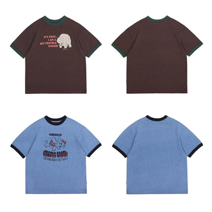 Graphic Ringer Cotton Tee