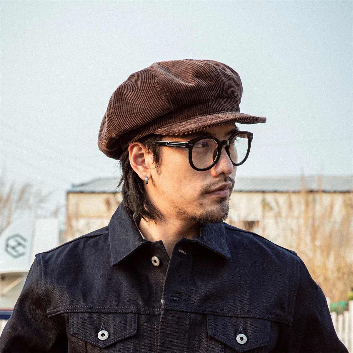 Brown Corduroy Newsboy Cap