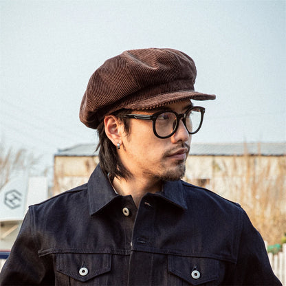 Brown Corduroy Newsboy Cap