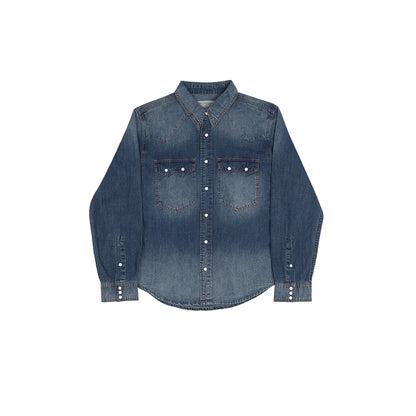 Slub Denim Western Shirt