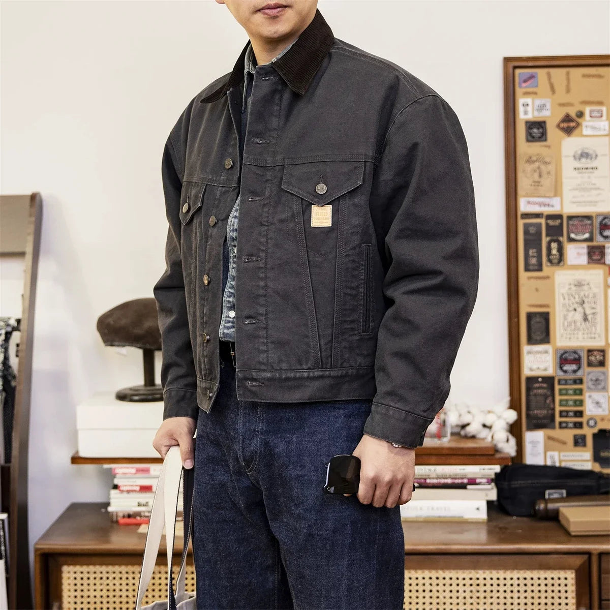 Blanket Lined Canvas Trucker Jacket