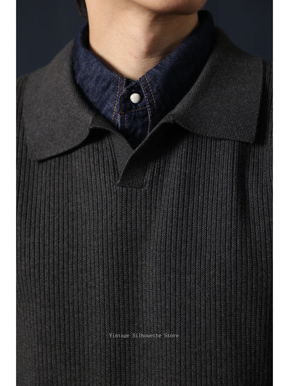Seagull Collar Knit Polo