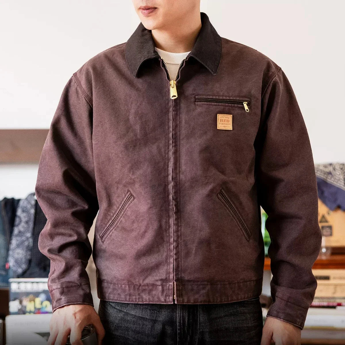 Washed Canvas Detroit Jacket