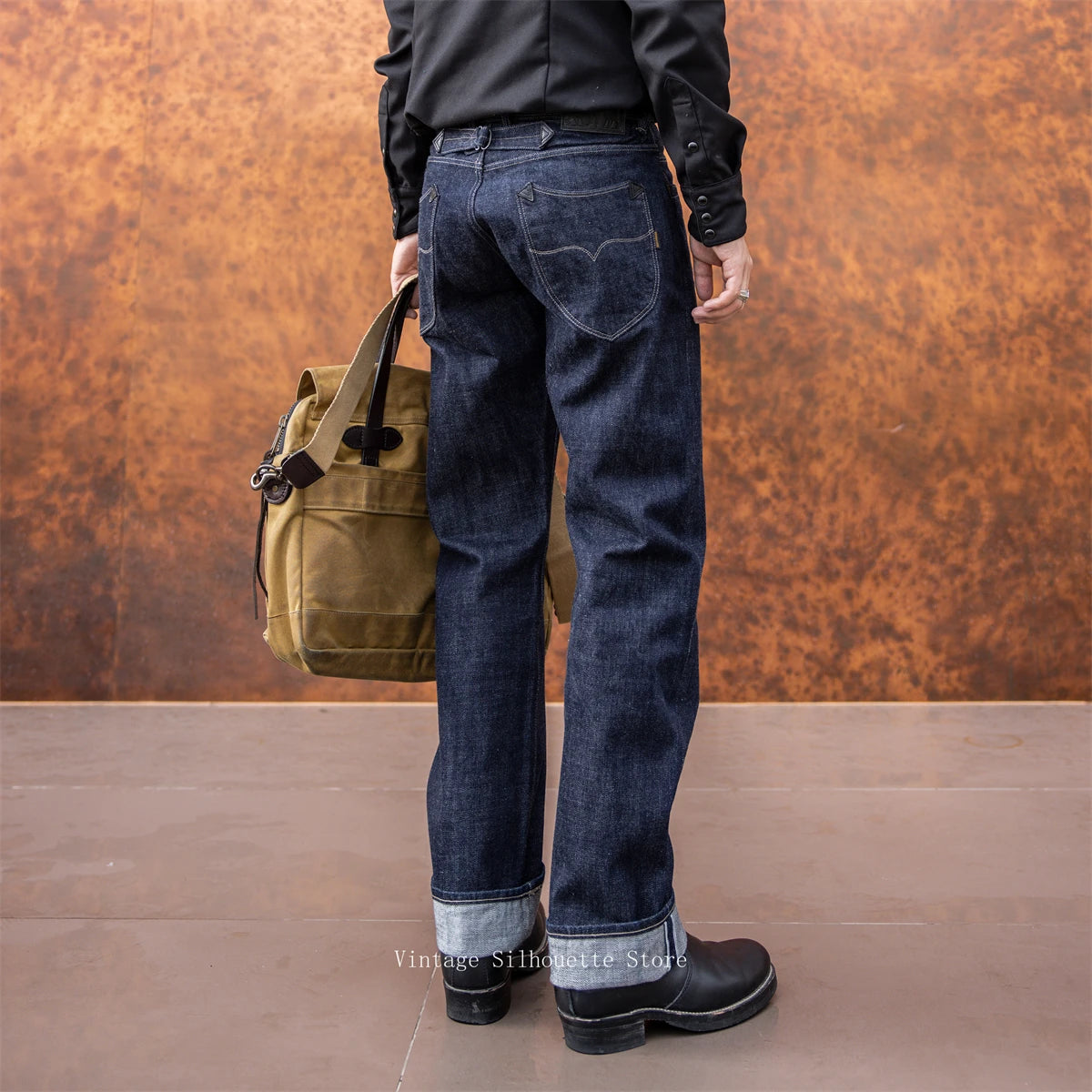 Cinch Back Indigo Selvedge Jeans