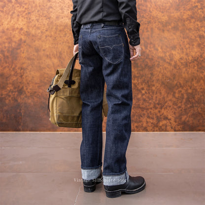 Cinch Back Indigo Selvedge Jeans