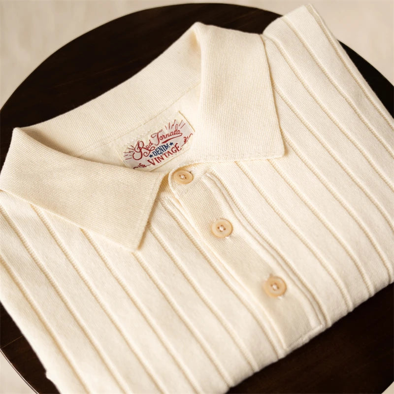 Rib Stripe Polo Shirt