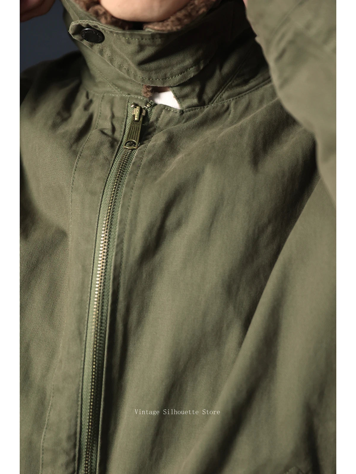 Wool Blend Aviator Bomber Jacket