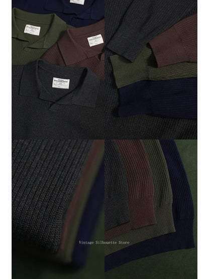 Seagull Collar Knit Polo