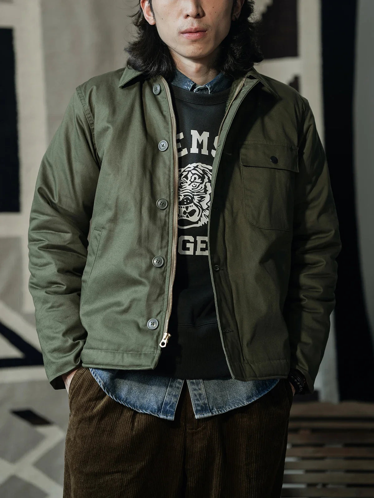 Army Green A-2 Deck Jacket