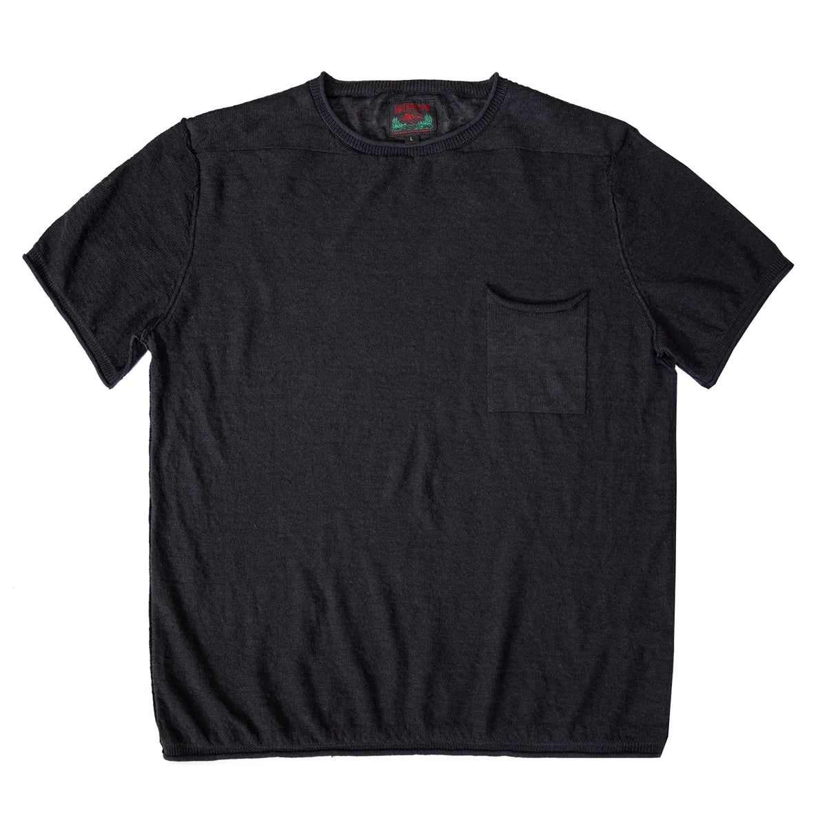 Black Linen Pocket Tee