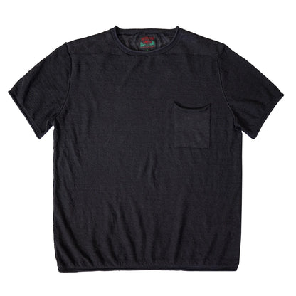 Black Linen Pocket Tee
