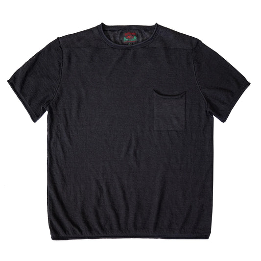 Black Linen Pocket Tee