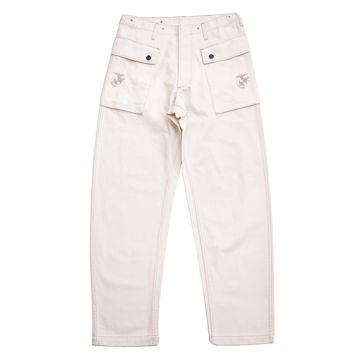 White HBT Paratrooper Pants