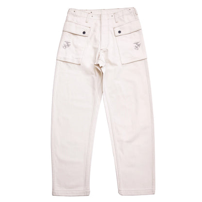 White HBT Paratrooper Pants