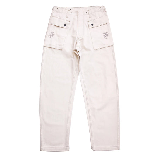 White HBT Paratrooper Pants