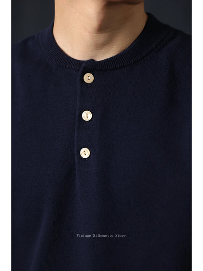 Jacquard Shoulder Henley Shirt