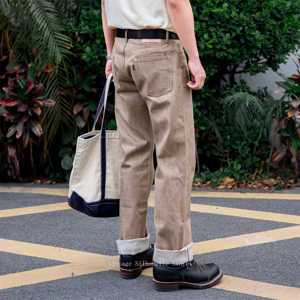 Light Brown Relaxed Denim Pants