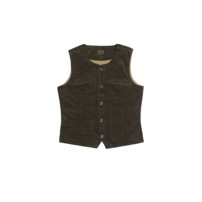Corduroy Round Neck Vest