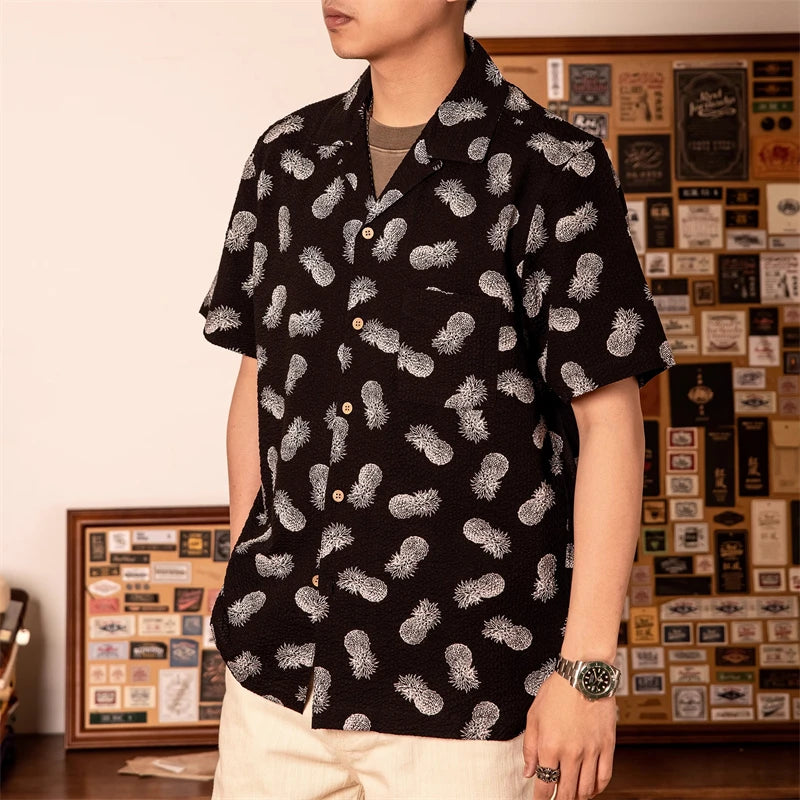 Pineapple Seersucker Hawaiian Shirt