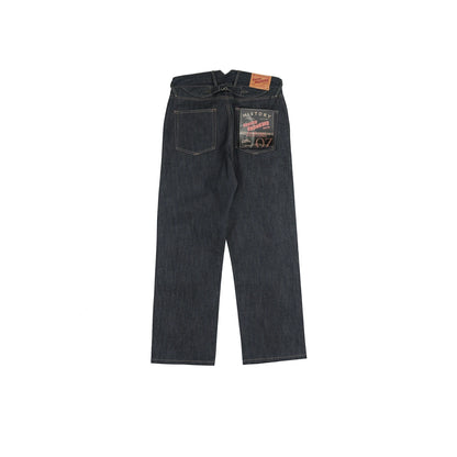 Cinch Back Raw Denim Jeans